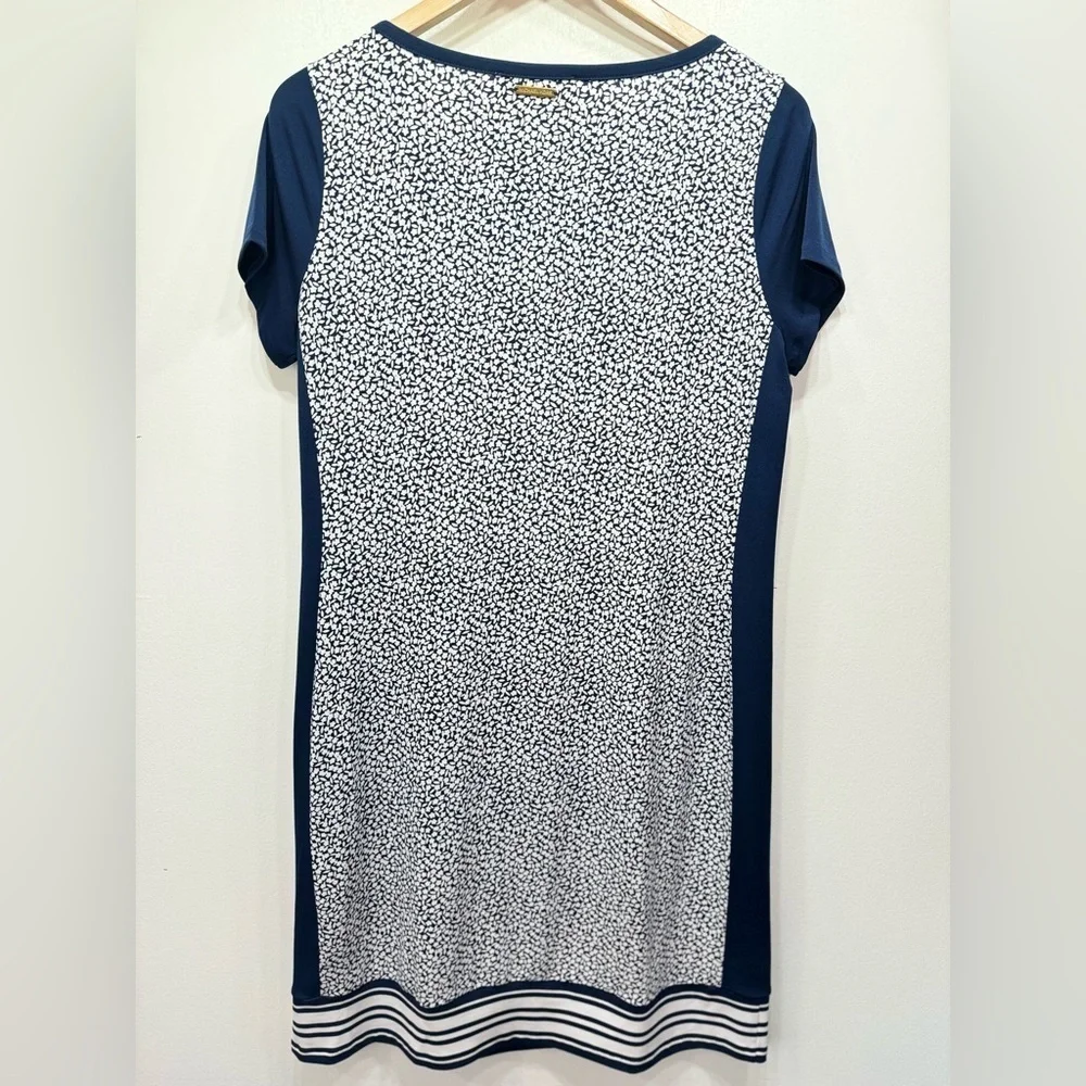 MICHAEL Michael Kors Navy Dainty Floral Cap Sleeve Shift Dress Size Medium